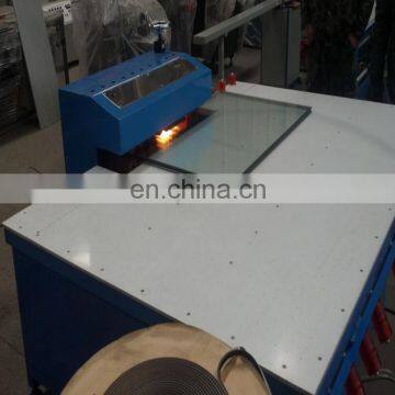 Hot press machine for rubber strip double glazing glass machine