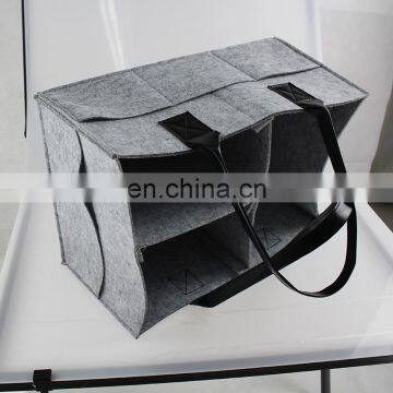 Nursery Storage Bin and Car Organizer for Diapers With Leather Handle photo-7