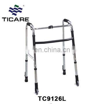 Silver aluminum standing walker & rollator for disabled