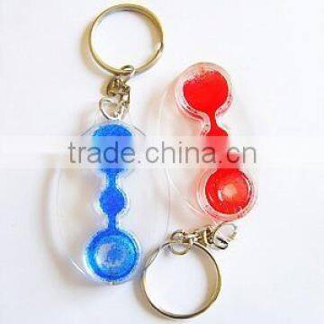 Plastic Mini Sand Timer Keychains, Acrylic Liquid Watch Keychain