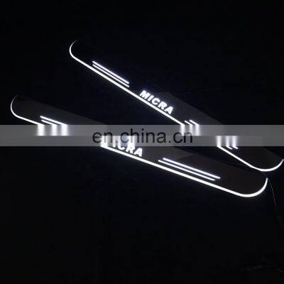 Led Door Sill Plate Strip Welcome Light Pathway Accessories for nissan micra march dynamic sequential style