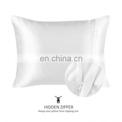 Hot Selling Custom Satin Sublimation Printed Waterproof Pillows Covers Full-White Satin pillow case with TPU Film