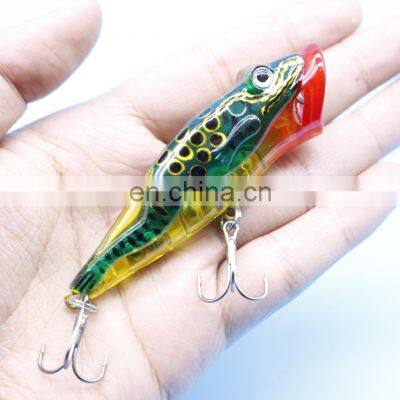 8cm 12g 3 colors 3D Bionic eyes  Saltwater Fish Baits with Treble Hooks Floating  Popper Bait Fishing