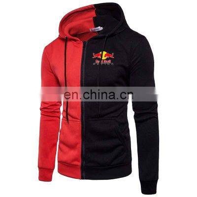 Manufacturer wholesale men's color matching sweater casual plus size hooded long-sleeved jacket sportswear home wear