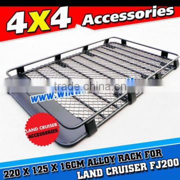 AUTO CAR BLACK OEM POWDER COATED ALUMINIUM ROOF CAGE 4X4 OFF ROAD ROOF RACK FOR LAND CRUISER FJ200 LC200