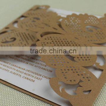 2016 Favor Idea Laser Cut Wedding Invitation Rustic With Competitive Price