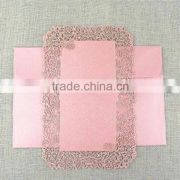 Customized Rose Laser Cut Wedding Invitation Card