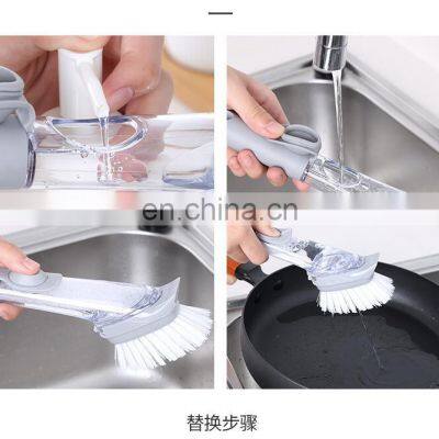 2 In1 Kitchen Cleaning Brush With Removable Brush Head Sponge Soap Dispenser Dish Washing Brush Set Kitchen Clean Tools photo-3