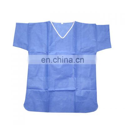 disposable PP/SMS Patient gown suit Disposable scrub suits, pajama,  V-collar or round collar