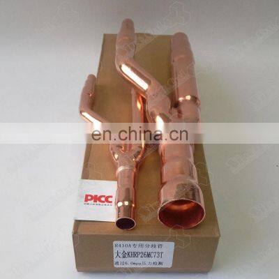 Air Conditioning R410A Copper Disperse Pipe Fitting 45 Degree y Branch Pipe Fitting Lateral Tee photo-2