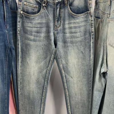 New Women's Casual Vintage Light Blue Denim Jeans High Waist Drawstring Loose Wide Leg Design Ladies Jeans photo-5