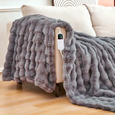 Double-sided Rabbit Fur Imitation Plush Blanket, Double Bubble Soft and Warm Cover for Sofa, Electric Heating Blanket（Wechat:13510231336）