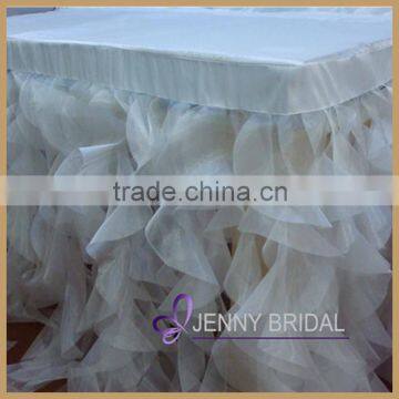 TC012A2  hotsale cheap white table skirting designs for wedding
