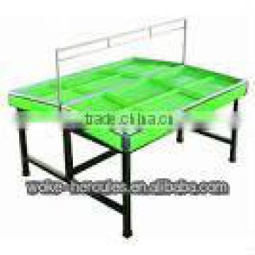 High Quality Supermarket Staniless Steel & Wooden Fruit and Vegetable Display Stands