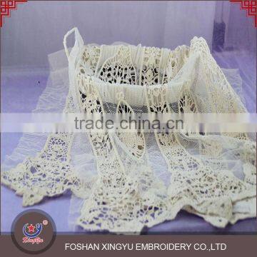 New Style Low Cost Plain White Net Embroidery Fabric Design 100% Cotton Mesh Fabric photo-4