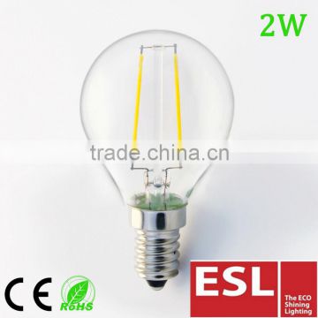 2016 china manufacturer New item LED Filament led Bulb 2w G45 e27 e14 2W 230v led globe bulb