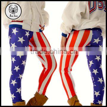 2015 Ladies Stretch Sexy Tight American Flag Print Legging for Women