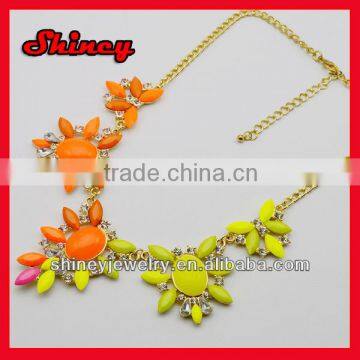 sun & citrine bright colored chunky necklace for women