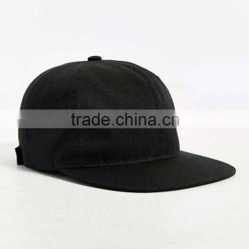 Promotional Black Cotton no Logo Blank Strap Back Hat photo-4
