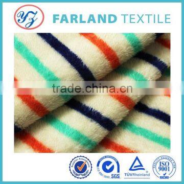 fashion stripe printed Sherpa fleece fabric,polyester textile fabric for baby blanket,clothing upholstery fabric