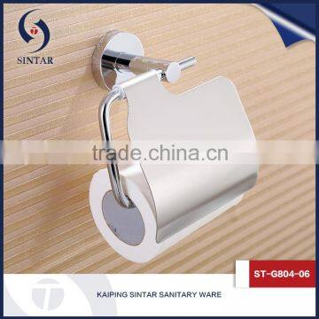 New design zinc alloy accessories wall mounted brushed nickel recessed toilet paper holder with cover