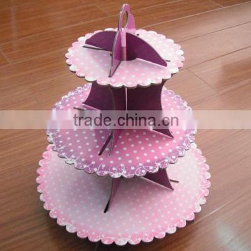 Three Tier Lovely Lace Polka Dot Cake Hold Cake Stand