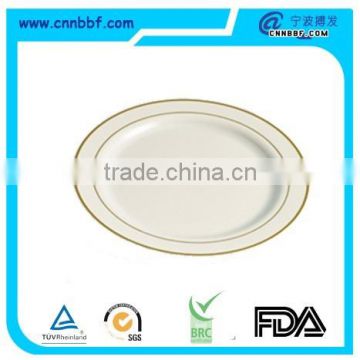 Alibaba China Disposable Round PS Plastic Plate with silver rim                        
                                                Quality Choice