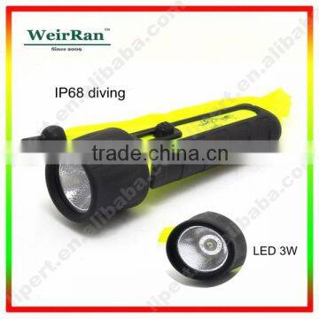 (130369) Scuba Waterproof IP68 ABS Led Handle Diving Flashlight