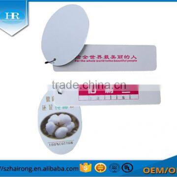 Top quality fashion customized rfid jeans paper hang tag & swing tag