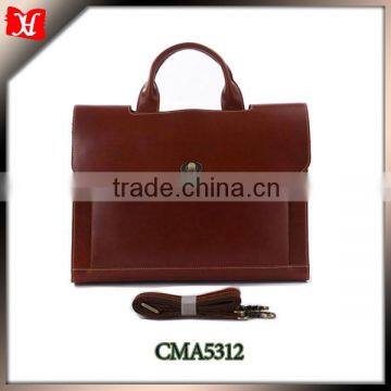 2014 Genuine Leather Men's Briefcase Red Brown Business Case college boys shoulder bags