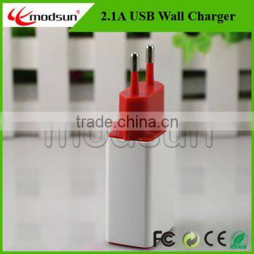 white/red dual usb home charger electric wall charger