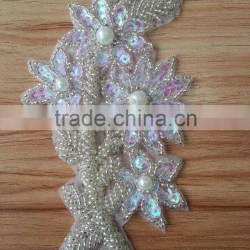 2015 New Arrive Beaded Applique for Dress -A1502 photo-3