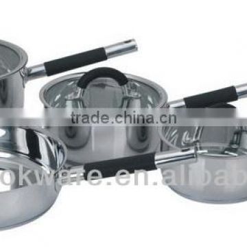 7Pcs Stainless Steel cookware with galss lid