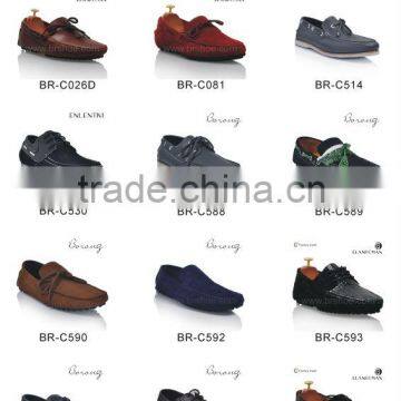 Brand name men leather fashion boat shoes driving moccasin loafers