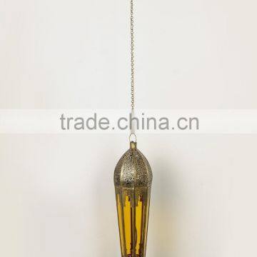 Moroccan Hanging Lantern Color Glass Candle Lantern & also available with Electric Fitting MHL-07