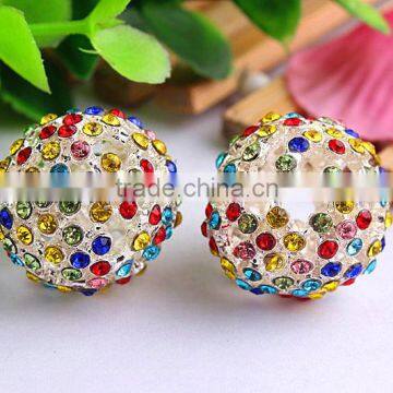 2016 Valentine's Day Wholesale Mixed Colorful rhinestone alloy crystal charm bubblegum pave beads for DIY necklaces making!