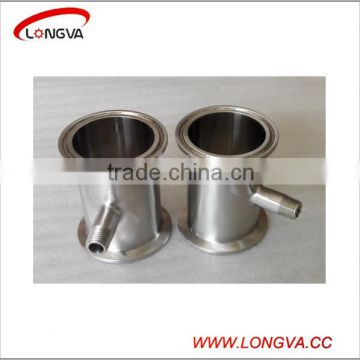 sanitary stainless steel pipe fitting tri clamp spool with threaded drain