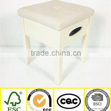 wholesale wood foldable storage drawer stool chair