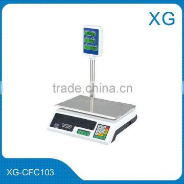 Electronic digital price computing scale/Supermarket barcode printing scale/ACS weighting scale 30kg