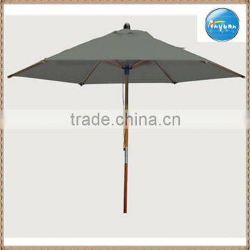 Gray wooden garden umbrella outdoor umbrella Windproof polyester