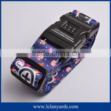 Heat Transfer Printed Fashion Travel Luggage Strap With Digital Lock photo-3