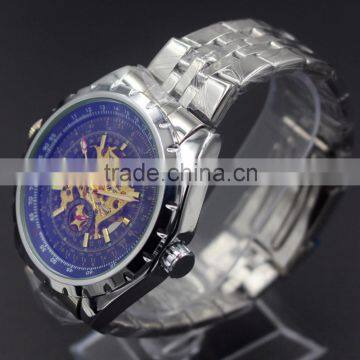 Antique Men's Watch Luury Famous Brand Jaragar Automatic Skeleton Wrist Watch Golden Male Stainless Steel Montre Homme photo-3