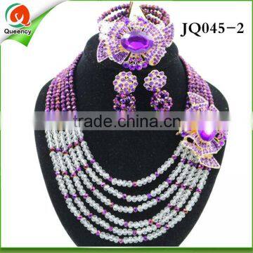 2016 wholesale jewelry African Crystal Beads Jewelry Sets for Nigerian Wedding bracelet set