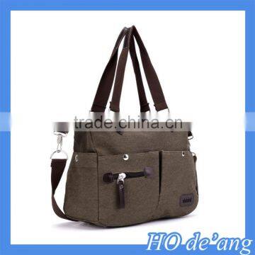 Hogift china factory wholesale women canvas shoulder bag, messenger canvas satchel