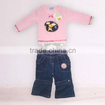 Fashion Designed for Children Suit With Cotton T-shirt and Jeans for Girls Clothing photo-6
