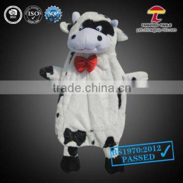 500ml MTTP hot water bottle with toy cover dairy cow with fashion bow tie