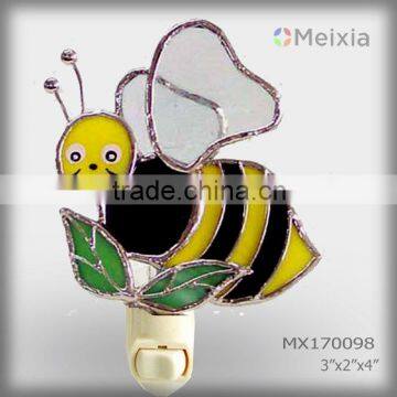 MX170098 wholesale stained glass bee night light for kids