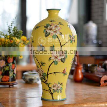 Painting Designs White Ceramic Flower Vase Decoration