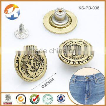 Brass Antique Custom Metal Buttons For Garments