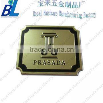 Enamel metal bag plates with gold plating